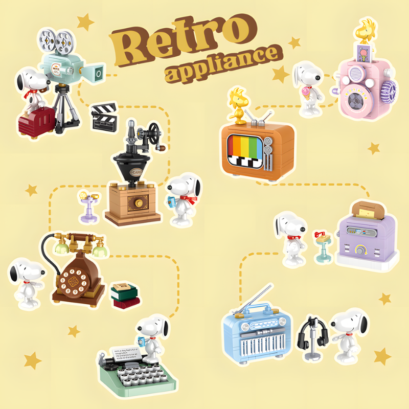 Peanuts® Snoopy Retro Appliances Mystery Boxes Building Block Set