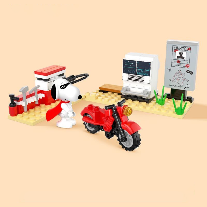 Peanuts® Snoopy Masked Marvel Motorcycle Repair Workshop Building