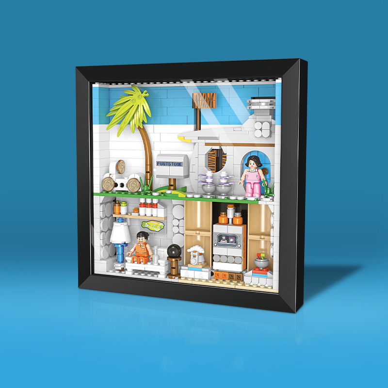 THE FLiNTSTONES The Flintstones House in Photo Frame Building Block Set One Quarter