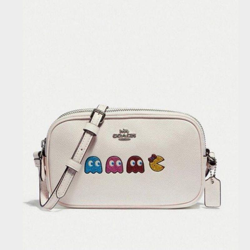 Crossbody Pouch with Ms. PacMan Animation One Quarter