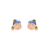 Jan Vameer Girl with a Pearl Earring Enamel Stud Earrings-One Quarter