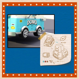 AREA-X Domo-Kun Vintage Car Building Block Set-One Quarter