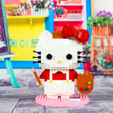 BALODY Sanrio Hello Kitty Impressionist Painter Micro-Diamond Particle Building Block Set-One Quarter
