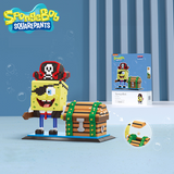BALODY SpongeBob SquarePants Pirate and Treasure Chest Storage box Micro-Diamond Particle Building Block Set-One Quarter