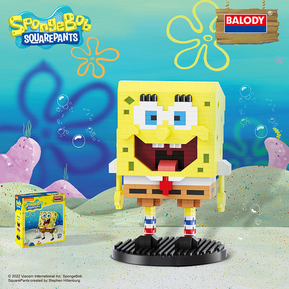 BALODY SpongeBob SquarePants Standing Pose Micro-Diamond Particle Building Block Set-One Quarter