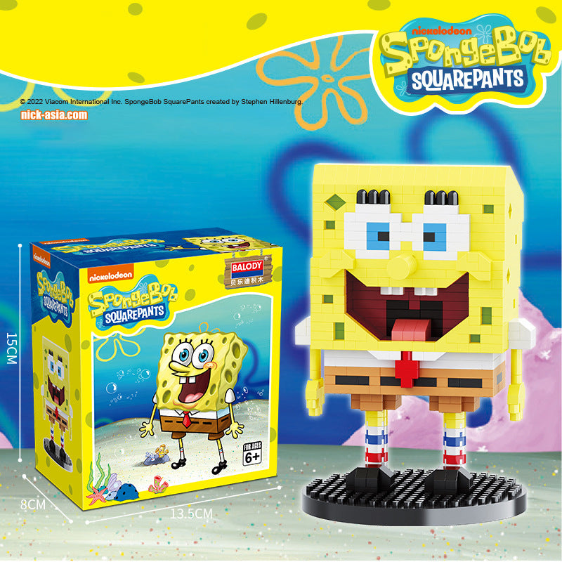 Sponge One Block SpongeBob SquarePants Standing Pose Micro-Diamond Particle Building ...