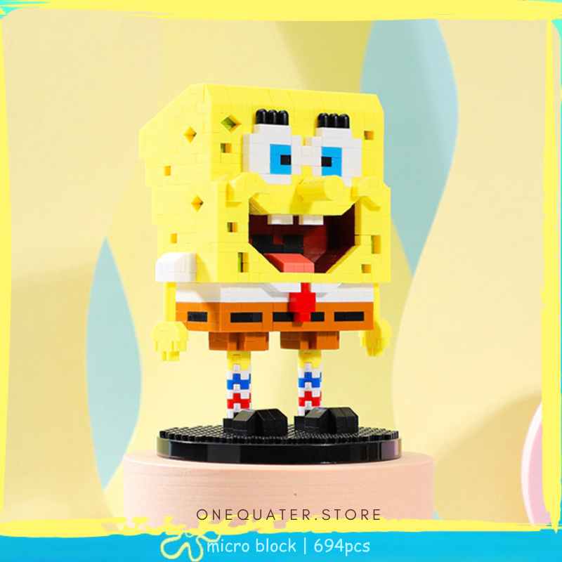 Sponge One Block SpongeBob SquarePants Standing Pose Micro-Diamond Particle Building ...