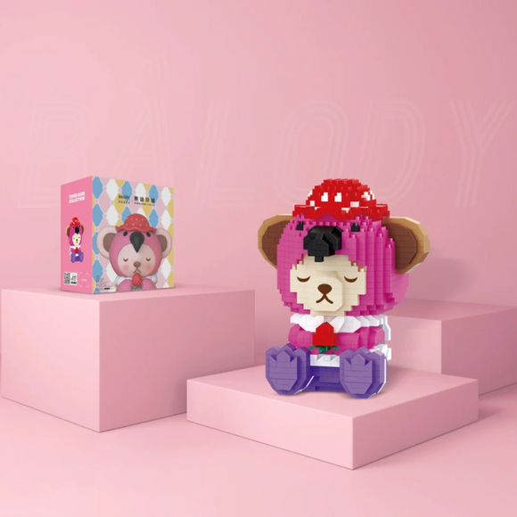BALODY Teddy Bear Dressed as Flamingo Micro-Diamond Particle Building Block Set-One Quarter