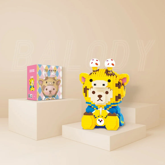 BALODY Teddy Bear Dressed as Giraffe Micro-Diamond Particle Building Block Set-One Quarter