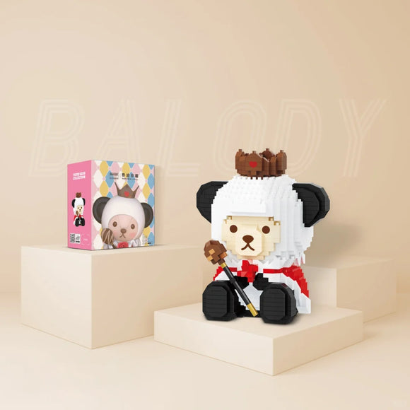 BALODY Teddy Bear Dressed as Panda Micro-Diamond Particle Building Block Set-One Quarter