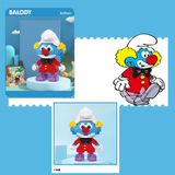 BALODY The Smurfs Buffoon Clumsy Smurf Micro-Diamond Particle Building Block Set-One Quarter