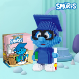 BALODY The Smurfs Graduation Smurf Brainy Smurf Micro-Diamond Particle Building Block Set-One Quarter