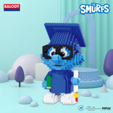 BALODY The Smurfs Graduation Smurf Brainy Smurf Micro-Diamond Particle Building Block Set-One Quarter