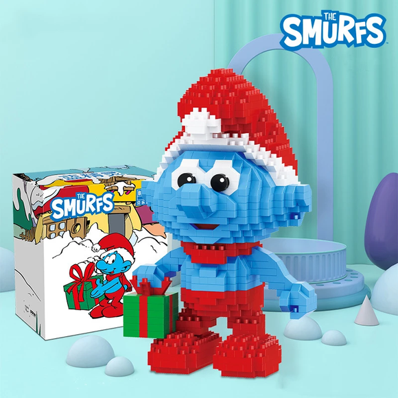 BALODY The Smurfs Jokey Smurf in Holiday Costume Micro-Diamond Particle Building Block Set-One Quarter