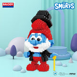 BALODY The Smurfs Master of Comedy Papa Smurf Micro-Diamond Particle Building Block Set-One Quarter