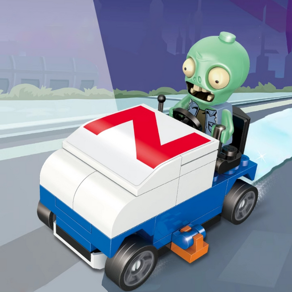 GUDI Plants vs. Zombies Zomboni Zamboni Pull-Back Building Block Set-One Quarter