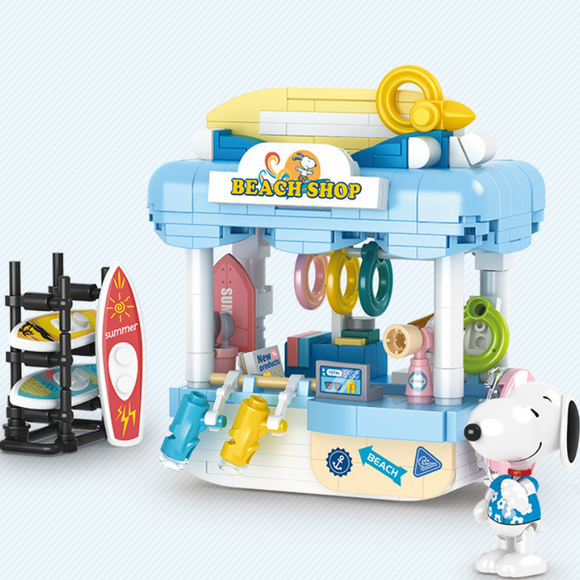 HSANHE Peanuts® Entrepreneur Snoopy Surf Shack Stand Building Block-One Quarter