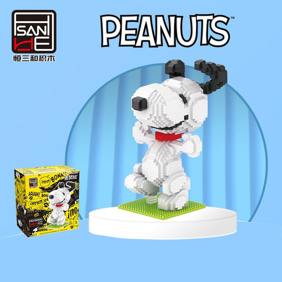 HSANHE Peanuts® Snoopy Dancing Micro-Diamond Particle Building Block Set-One Quarter