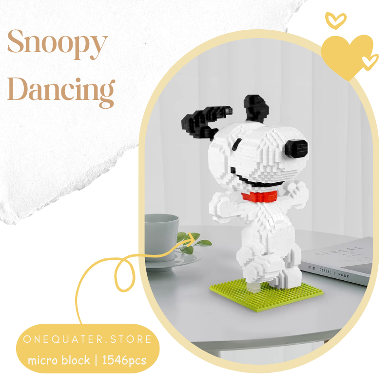 Peanuts® Snoopy Dancing Micro-Diamond Particle Building Block Set - One ...