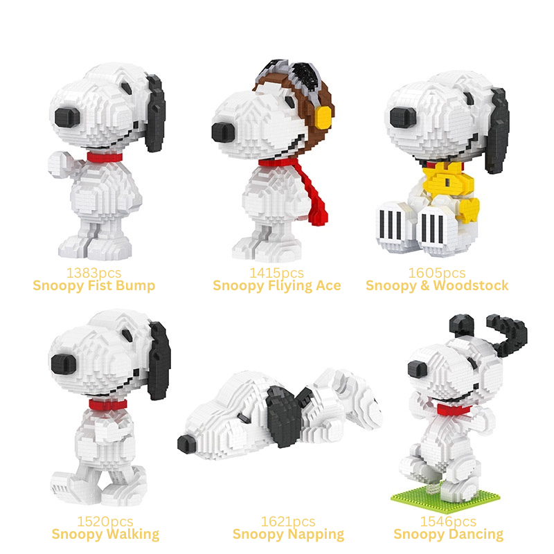 Peanuts® Snoopy Dancing Micro-Diamond Particle Building