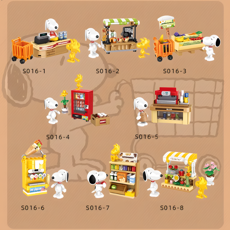Peanuts® Snoopy Supermarket Mystery Boxes Building Block Set