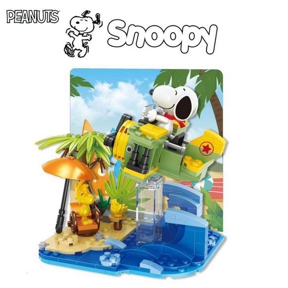 HSANHE Peanuts® Snoopy Town Tale Airplane Building Block Set-One Quarter