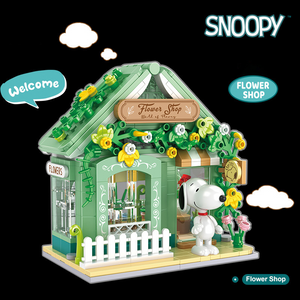 HSANHE Peanuts® Snoopy Town Tale Flower Shop Building Block Set-One Quarter