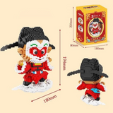 Happy Build Uproar in Heaven Horses Keeper Sun Wukong Micro-Diamond Particle Building Block Set-One Quarer