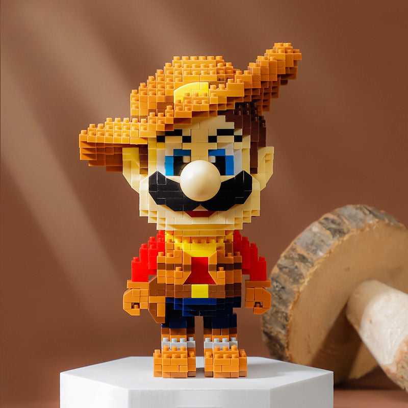 Super Mario Odyssey Cowboy Mario Micro-Diamond Particle Building Block ...