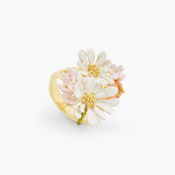 Les Néréides Berthe Morisot Young Girl in a Ball Gown Flower Bouquet Cocktail Ring-One Quarter