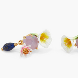Les Néréides Claude Monet Water Lilies Calla and Lapis Lazuli Earrings-One Quarter