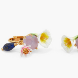 Les Néréides Claude Monet Water Lilies Calla and Lapis Lazuli Earrings-One Quarter