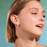 Les Néréides Claude Monet Water Lilies Dragonfly Asymmetrical Earrings-One Quarter