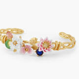 Les Néréides Claude Monet Water Lilies Garden and Blue Stone Bangle-One Quarter
