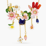 Les Néréides Claude Monet Water Lilies Lapis Lazuli Statement Necklace-One Quarter