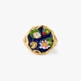 Les Néréides Claude Monet Water Lilies Lily Pad Pond Cocktail Ring-One Quarter