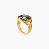 Les Néréides Claude Monet Water Lilies Lily Pad Pond Cocktail Ring-One Quarter