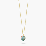 Les Néréides Claude Monet Water Lilies Lotus Flower and Blue Stone Pendant Necklace-One Quarter