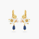 Les Néréides Claude Monet Water Lilies White Water Lily and Lapis Lazuli Earrings-One Quarter