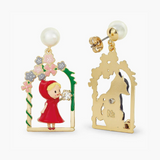 Les Néréides Little Red Riding Hood and Big Bad Wolf Earrings-One Quarter
