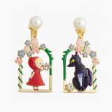 Les Néréides Little Red Riding Hood and Big Bad Wolf Earrings-One Quarter