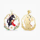 Les Néréides Little Red Riding Hood and Big Bad Wolf Hoop Earrings-One Quarter