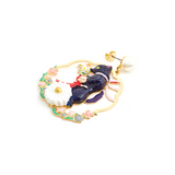 Les Néréides Little Red Riding Hood and Big Bad Wolf Hoop Earrings-One Quarter