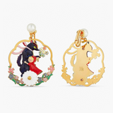 Les Néréides Little Red Riding Hood and Big Bad Wolf Hoop Earrings-One Quarter