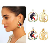 Les Néréides Little Red Riding Hood and Big Bad Wolf Hoop Earrings-One Quarter