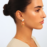 Les Néréides Little Red Riding Hood and Big Bad Wolf in Small Basket Earrings-One Quarter