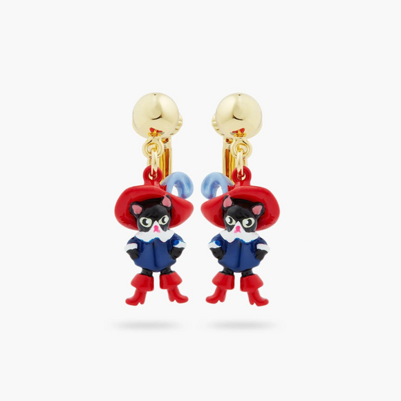 Les Néréides Puss in Boots Charming Cat Earrings-One Quarter
