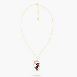 Les Néréides Puss in Boots Charming Cat and Flower Pendant Necklace-One Quarter