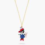 Les Néréides Puss in Boots Charming Cat and Rabbit Pendant Necklace-One Quarter