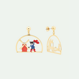 Les Néréides Puss in Boots Charming Cat and Windmill Earrings-One Quarter
